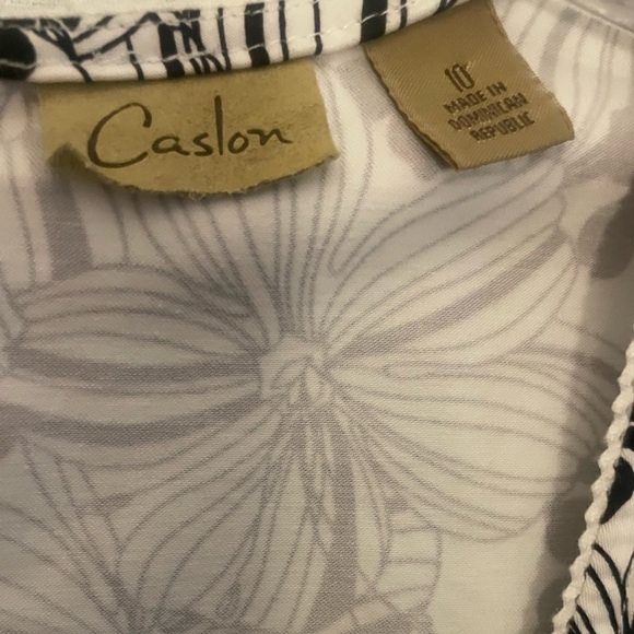 Caslon Monochrome Floral Sleeveless Fun & Flirty (Size 10) Midi Dress - Picture 9 of 10